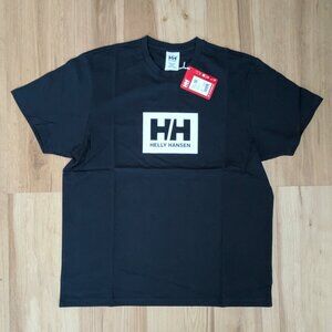 NWT Helly Hansen Box Logo Graphic T-Shirt Dark Navy Marine XXL